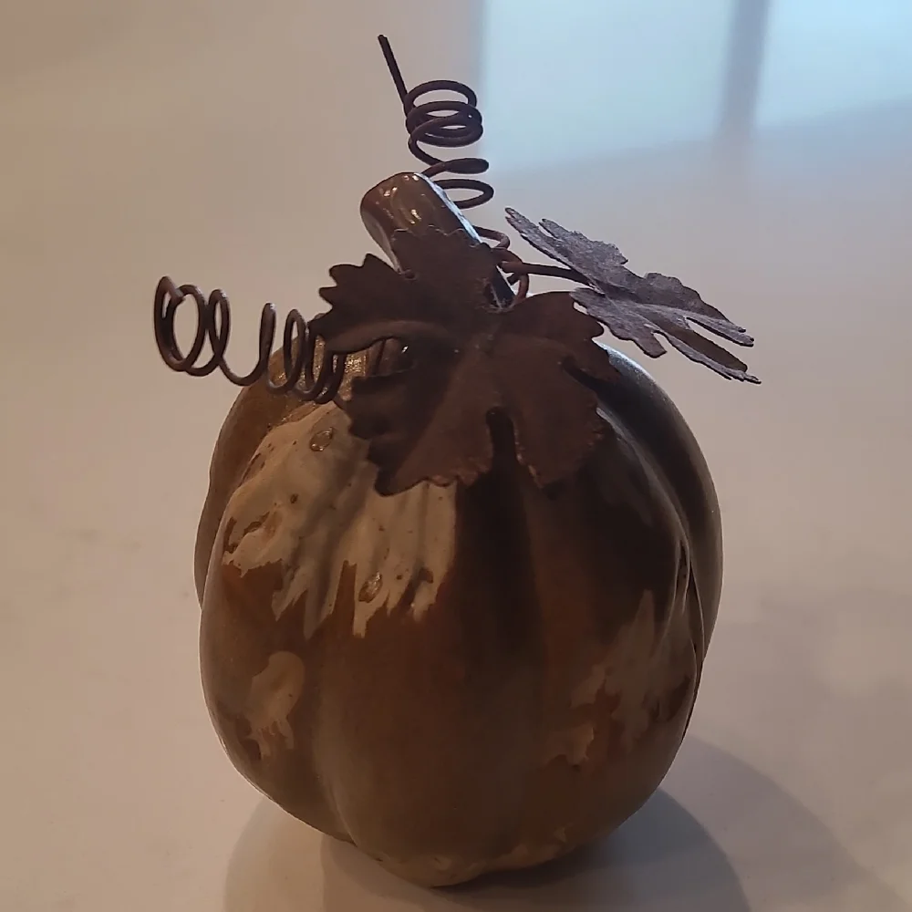 Pier 1 Imports Rustic Brown Ceramic Pumpkin Decor